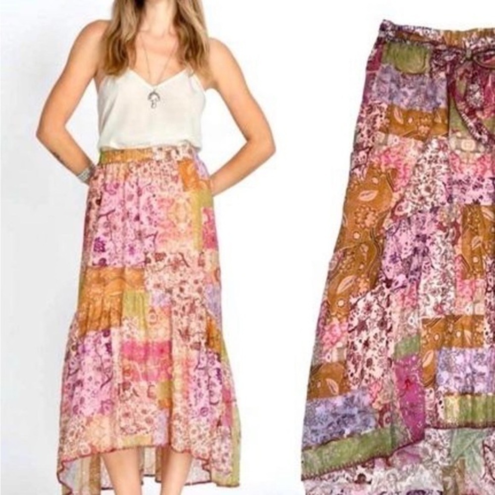 Johnny Was River Tiered Skirt, size XS NWT